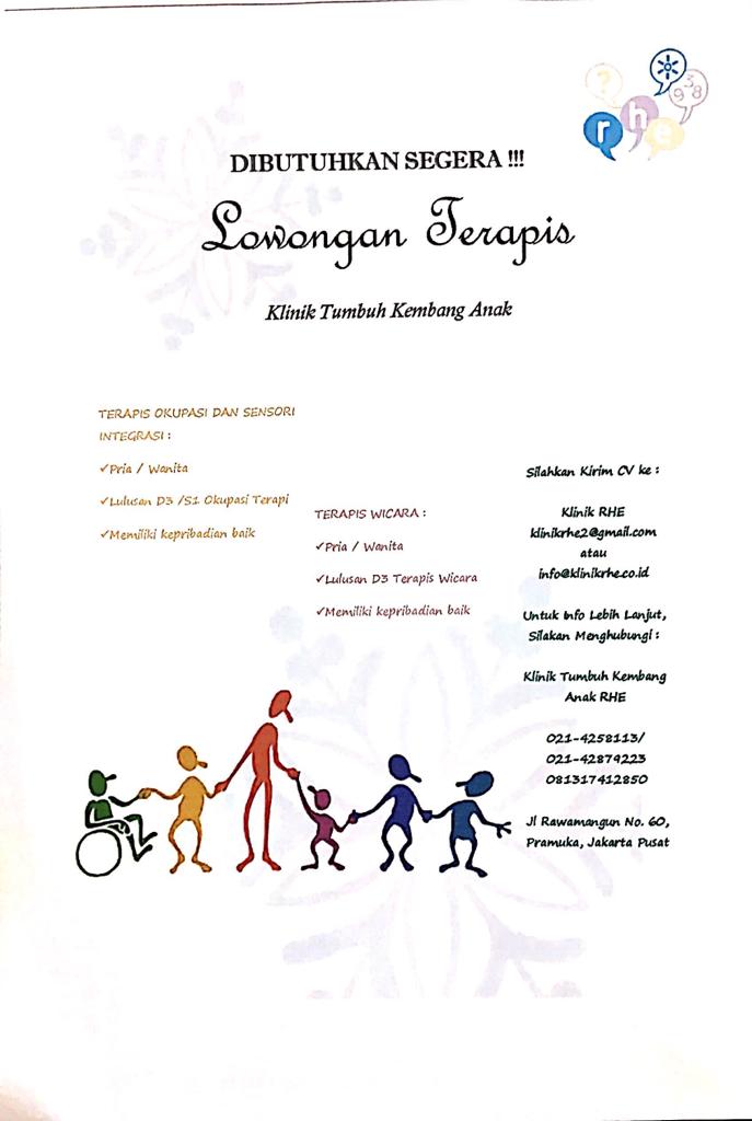 Lowongan Terapis (Klinik Tumbuh Kembang Anak)